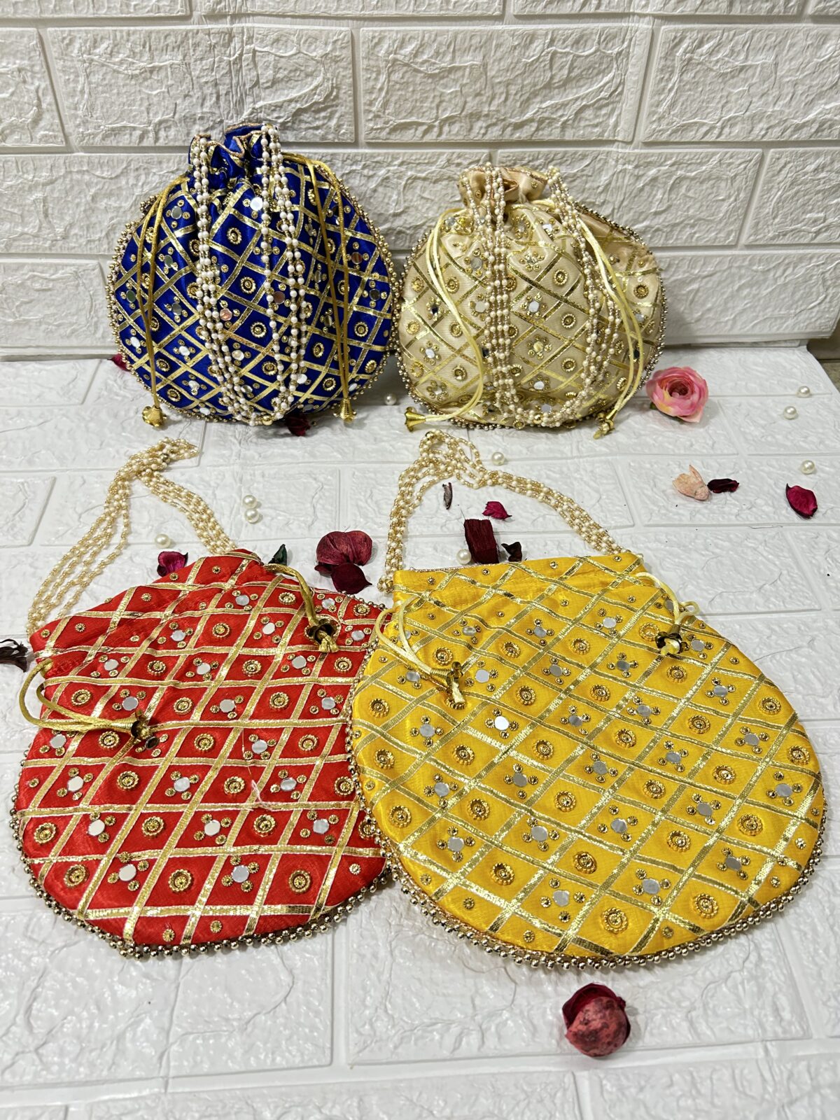 Mirror Work Potli Bags Mehndi Gifts Return Gifts For guests