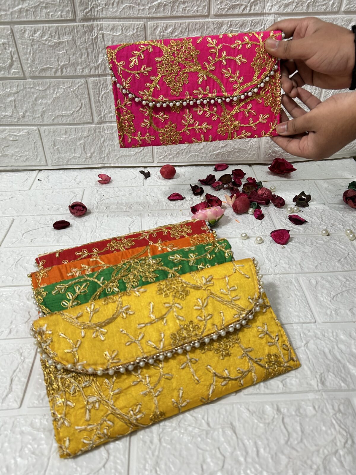 multicolor clutch bags for women