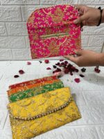 embroidered clutch