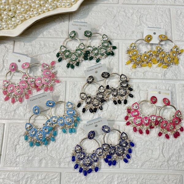 Dangle Meenakari Earrings Mehndi Sangeet Party Gifts