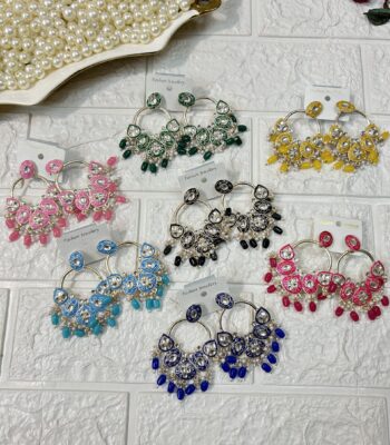 Dangle Meenakari Earrings Mehndi Sangeet Party Gifts