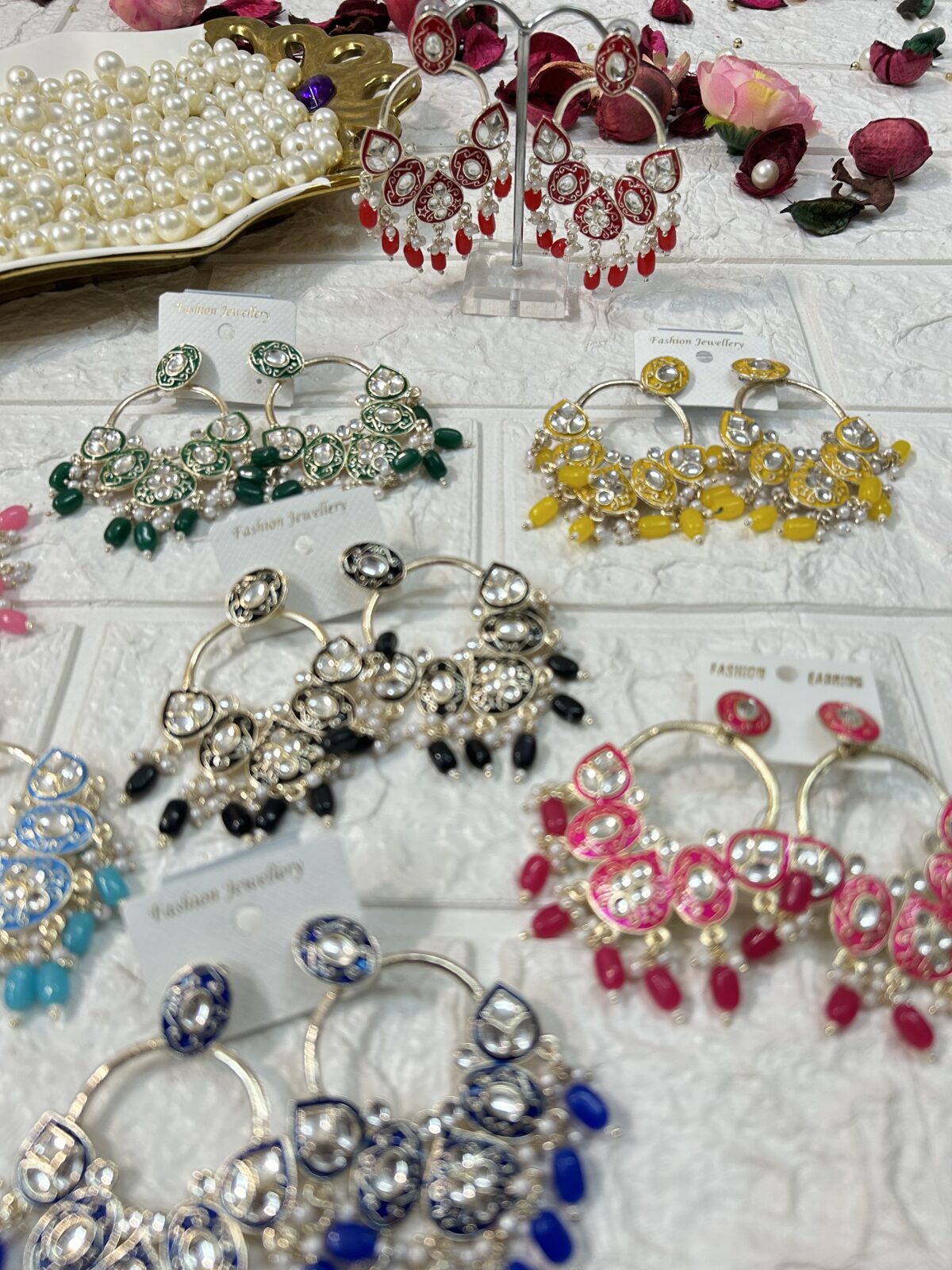 Dangle Meenakari Earrings Mehndi Sangeet Party Gifts