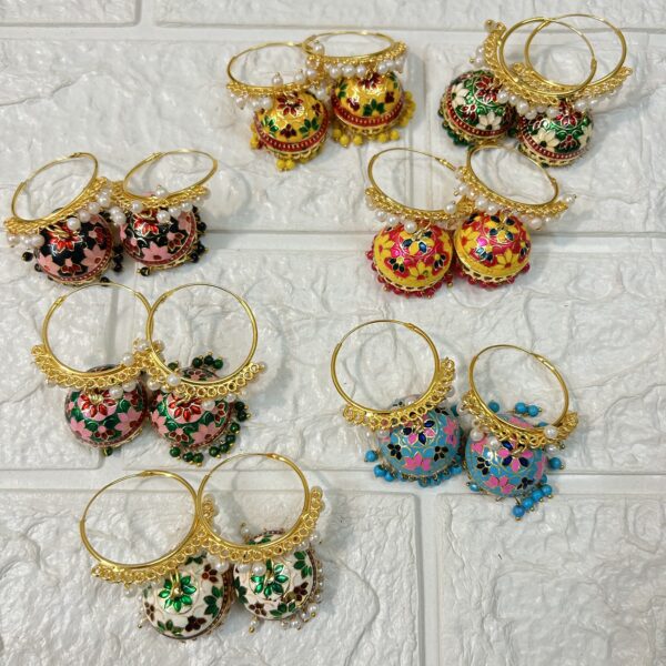 Meenakari Hoop Earrings For Return Gifts