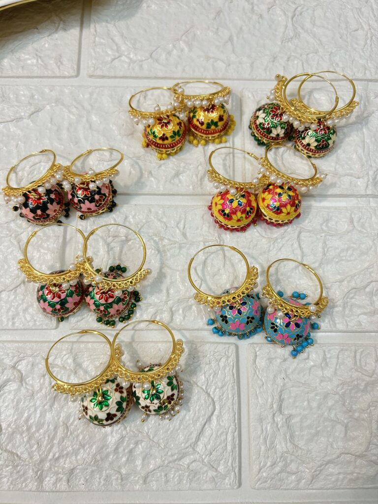 Meenakari Hoop Earrings For Return Gifts