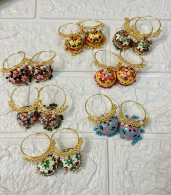 Meenakari Hoop Earrings For Return Gifts