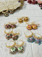 Meenakari Hoop Earrings For Return Gifts, Mehendi Gifts