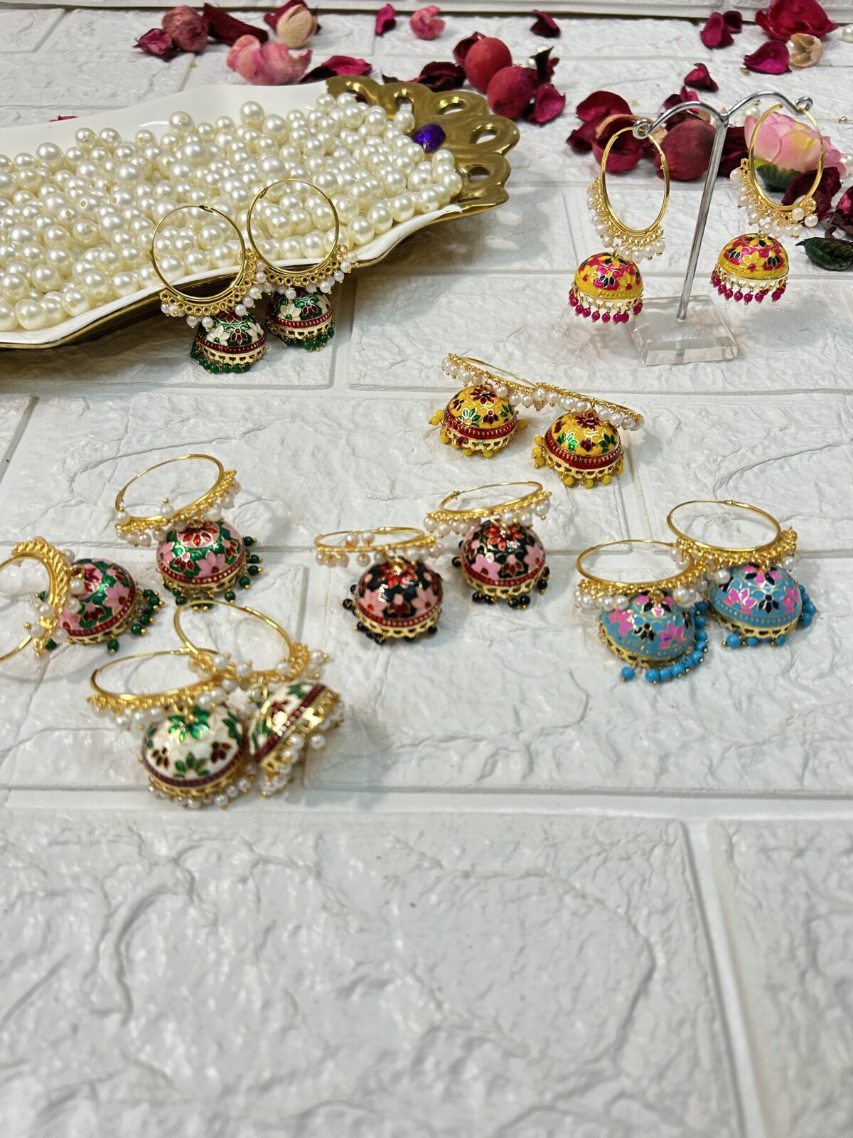 Meenakari Hoop Earrings For Return Gifts, Sangeet Gifts