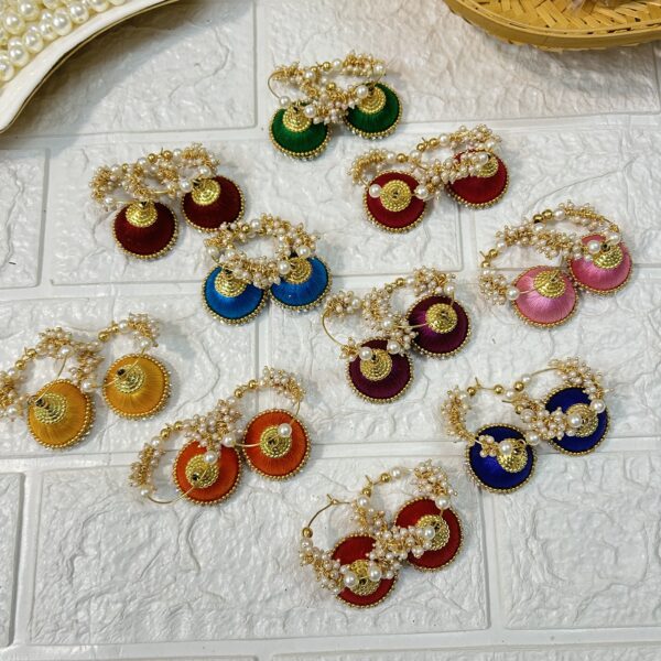 Silk Thread Hoop Earrings Mehendi Sangeet Return Gifts