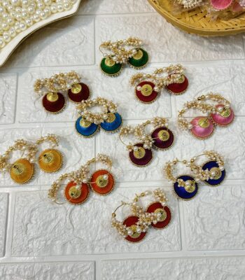 Silk Thread Hoop Earrings Mehendi Sangeet Return Gifts