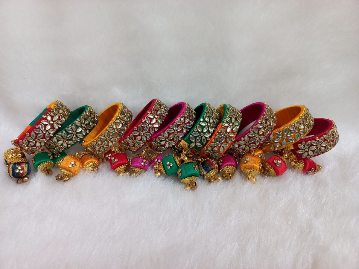 Silk Thread Openable Bangle Bracelets For Mehendi Gifts Sangeet Party Gifts Haldi Gifts Bridesmaid Return Gifts