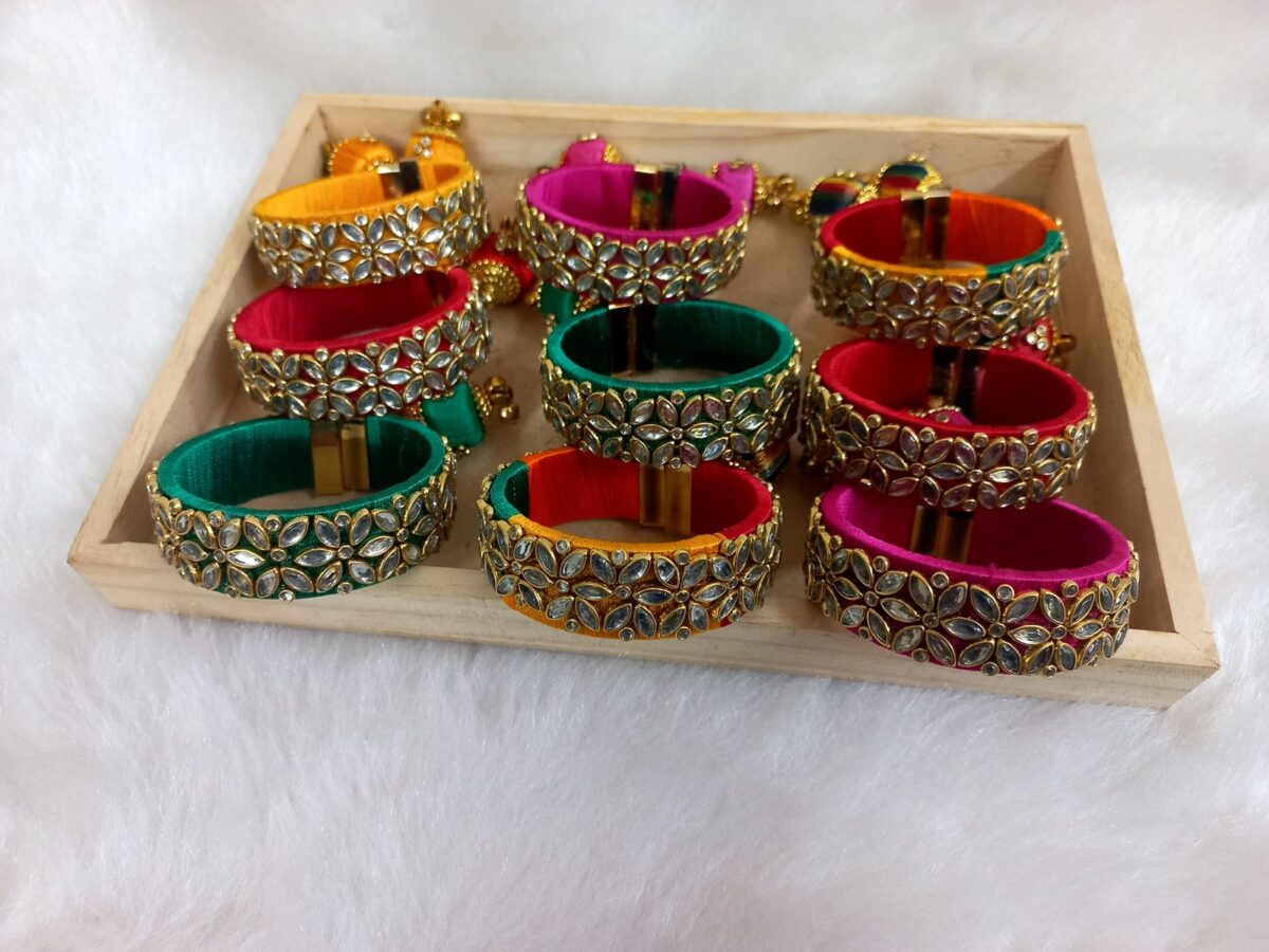 Silk Thread Openable Bangle Bracelets For Mehendi Gifts Sangeet Party Gifts Haldi Gifts Bridesmaid Return Gifts