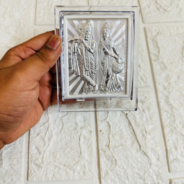 Radha Krishna German Silver Frame For Return Gifts