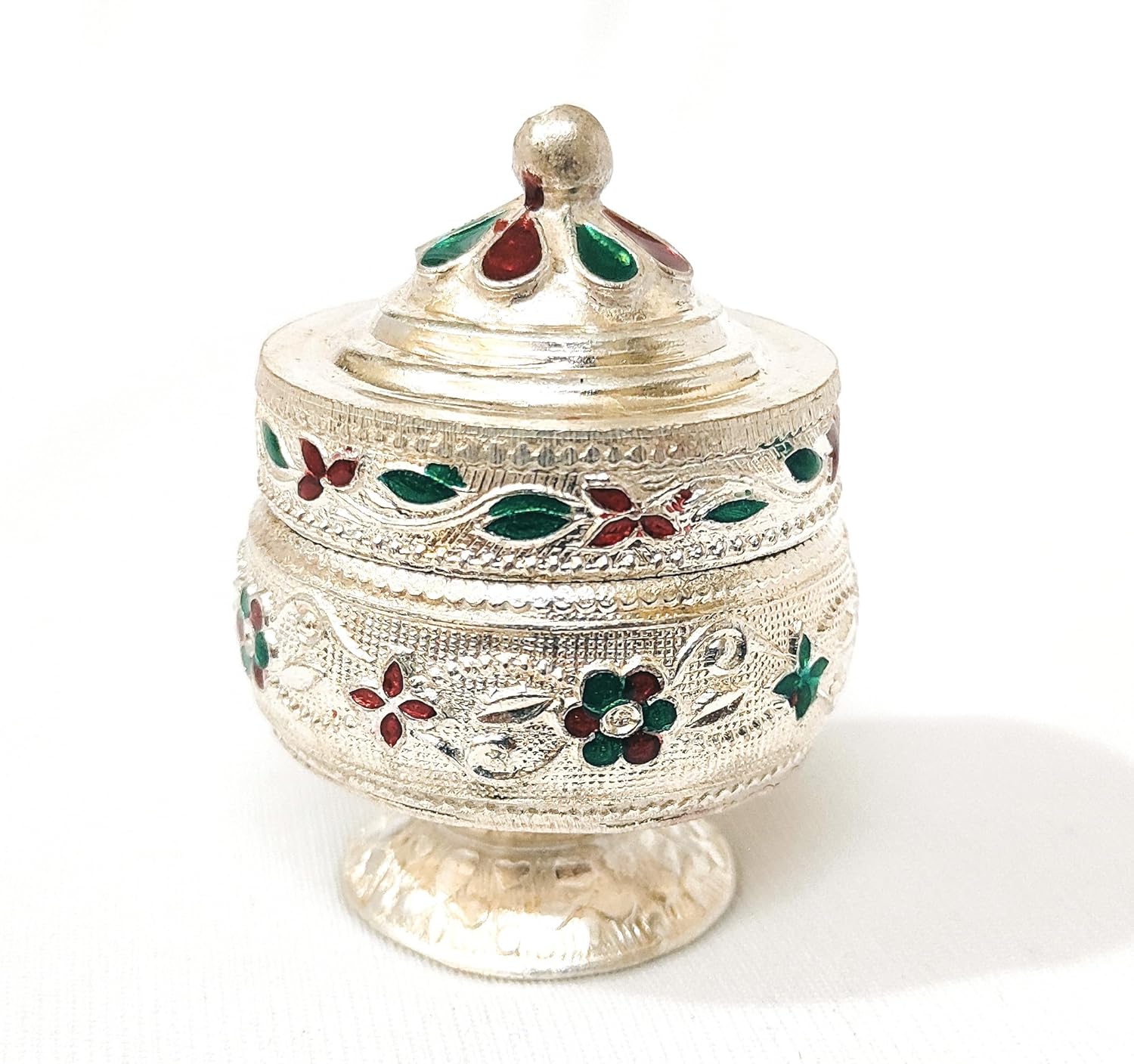 German Silver Sindoor Box/kumkum box/kunguma chimil