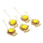 Yellow Gota Maang Tikka For Mehendi Haldi Women's Gifts