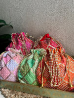 Checks Embroidered Potli Bags Wedding Mehendi Return Gifts